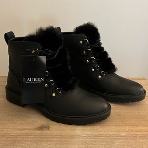 Lauren Ralph Lauren Elliot Waterproof Lace Up Leather Boots Size 6